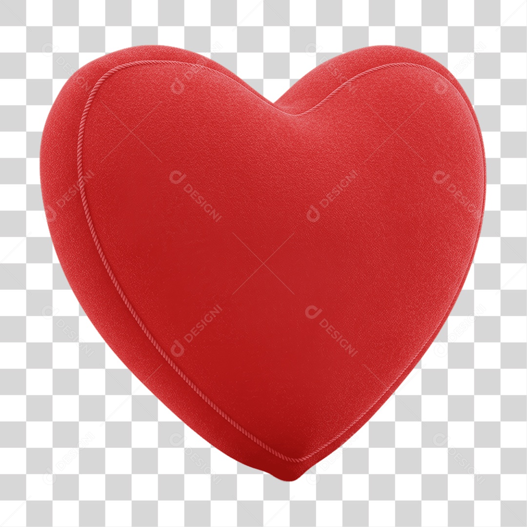 Elemento 3D Coração PNG Transparente