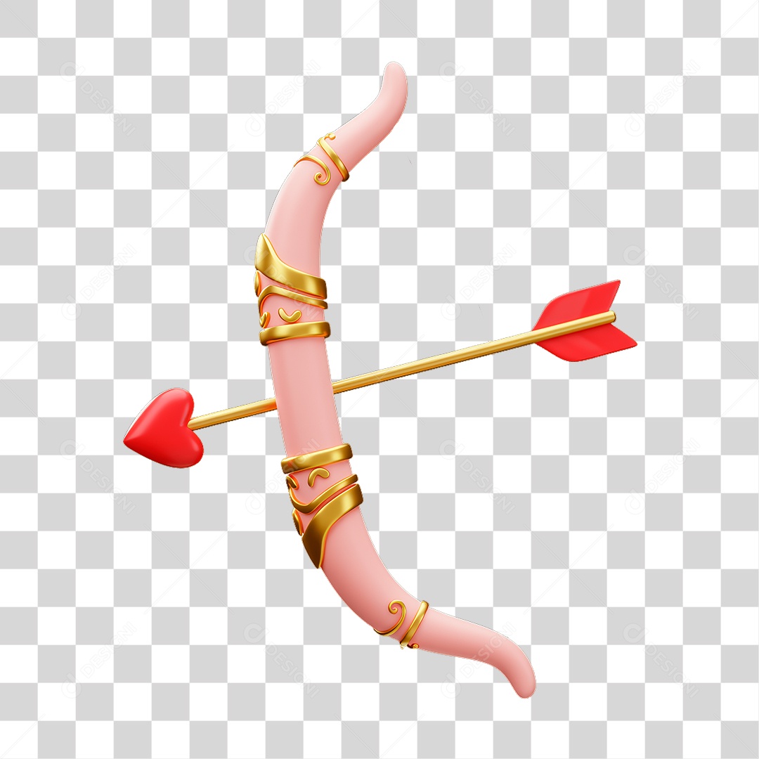 Elemento 3D Arco e Flecha PNG Transparente