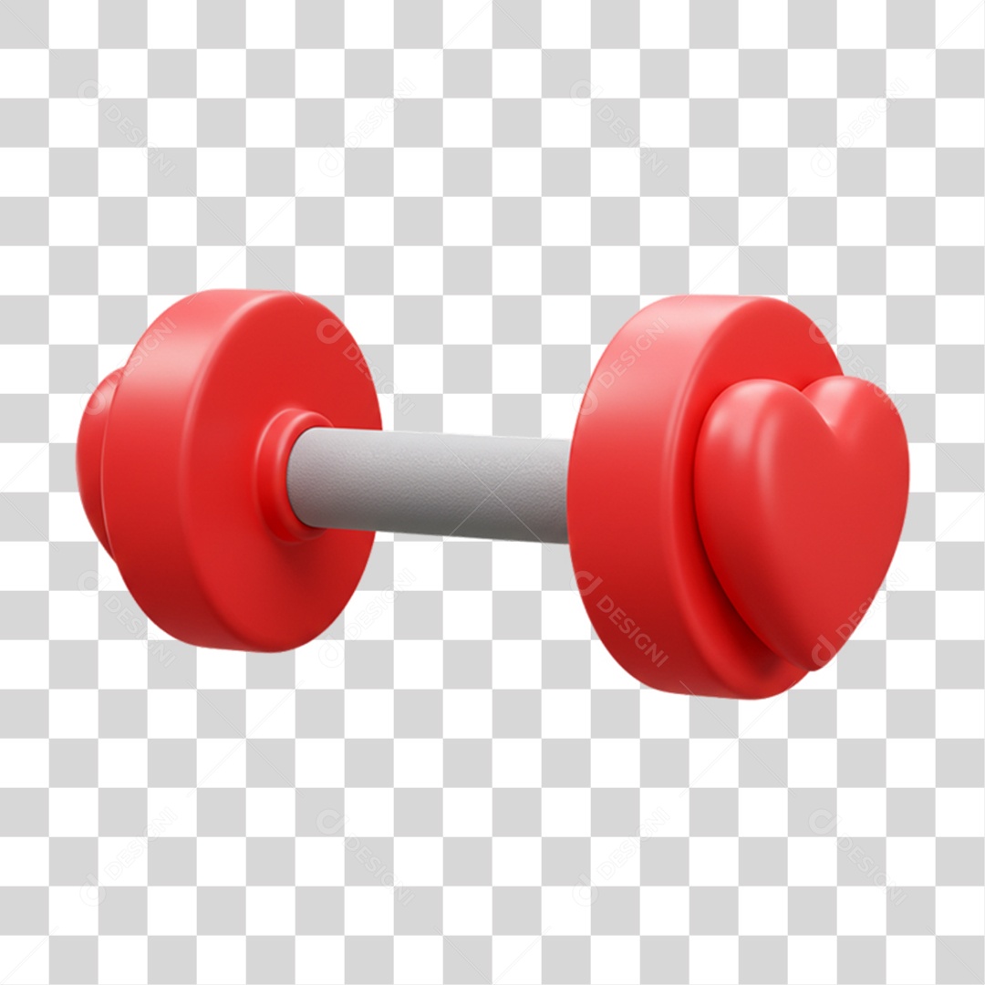 Elemento 3D Barra de Academia com Corações PNG Transparente