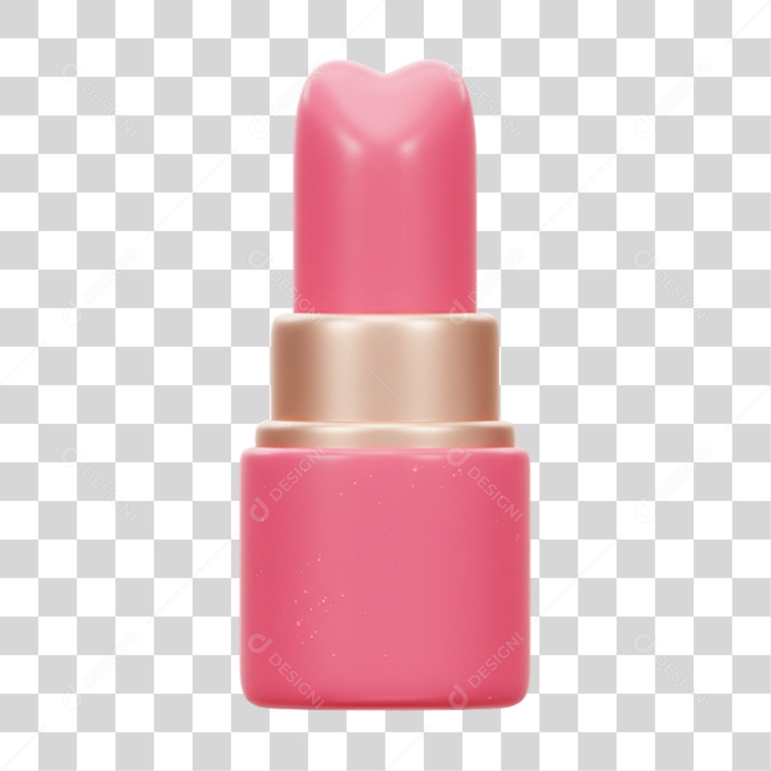 Elemento 3D Batom Rosa PNG Transparente