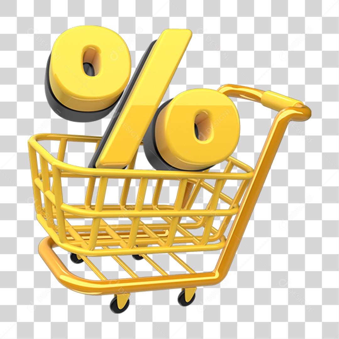 Elemento 3D Símbolo de Porcentagem % PNG Transparente