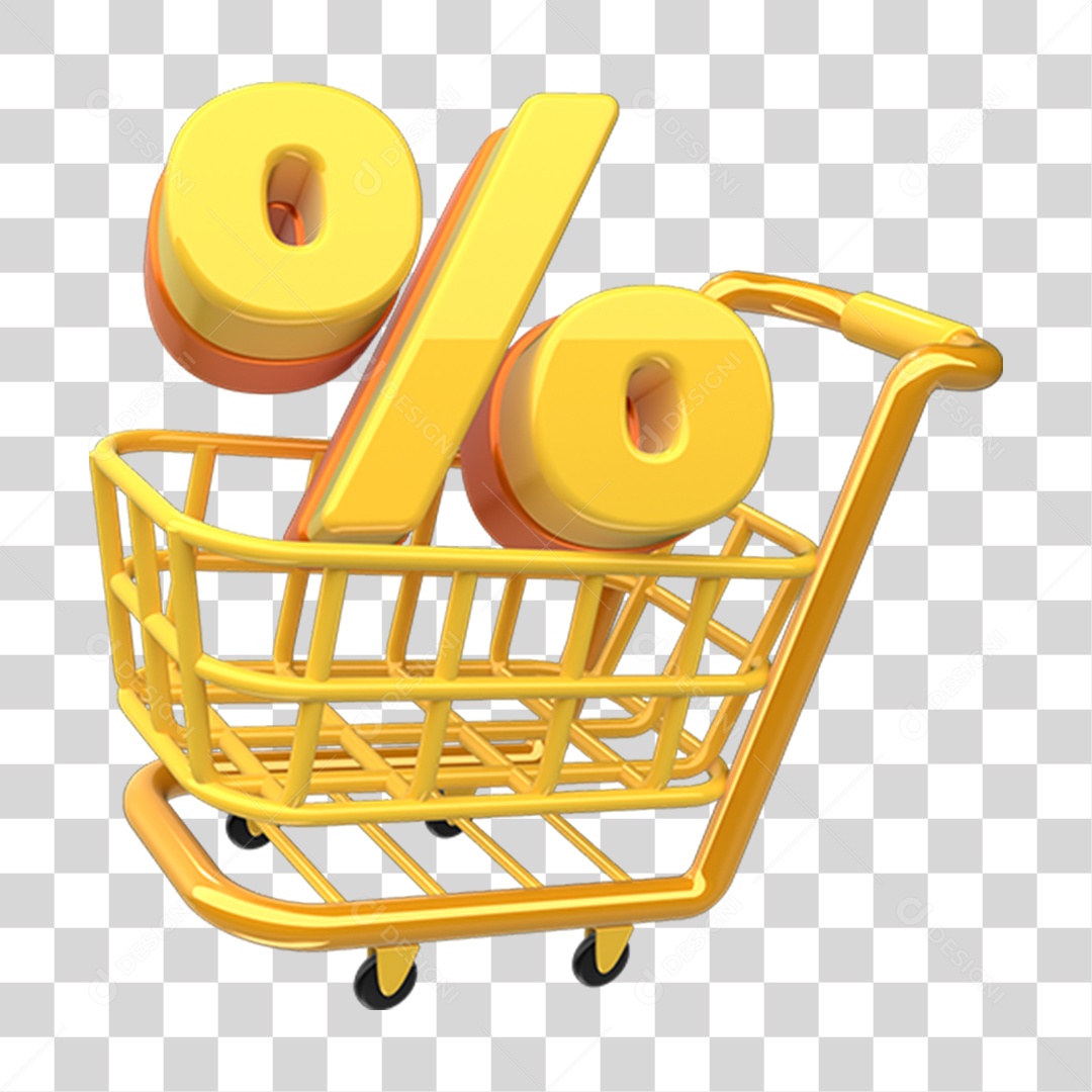 Elemento 3D Símbolo de Porcentagem % PNG Transparente