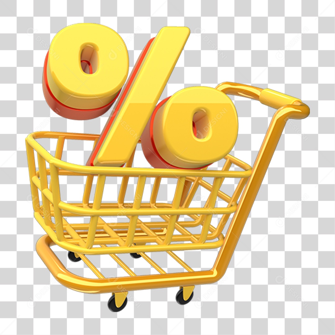 Elemento 3D Símbolo de Porcentagem % PNG Transparente