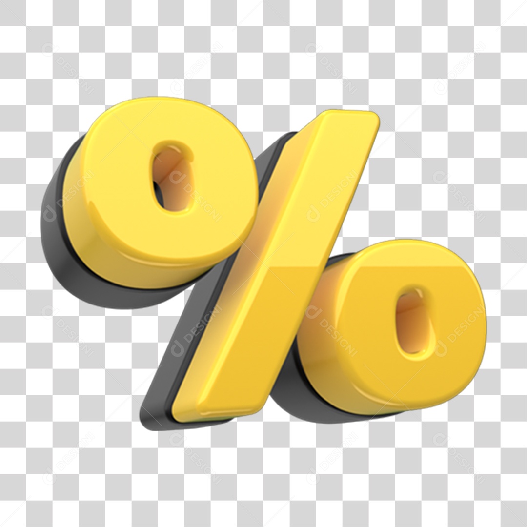 Elemento 3D Símbolo de Porcentagem % PNG Transparente