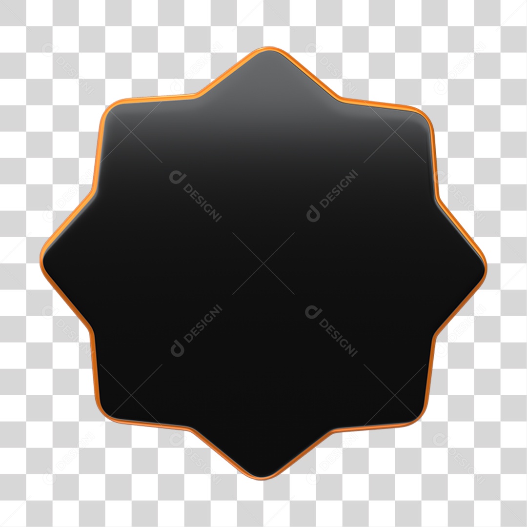 Elemento 3D Placa Estrela Cores PNG Transparente