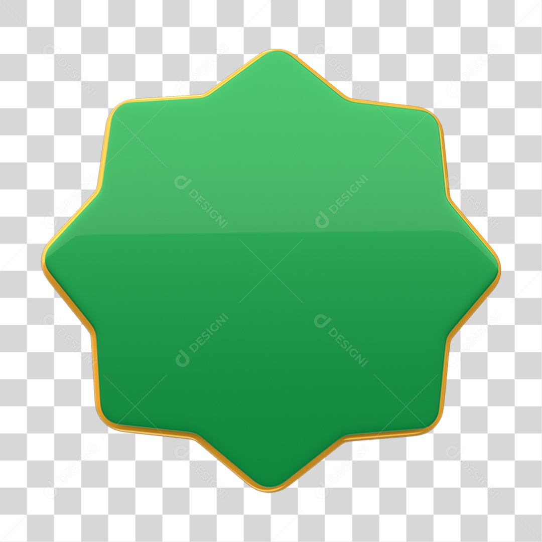 Elemento 3D Placa Estrela Cores PNG Transparente