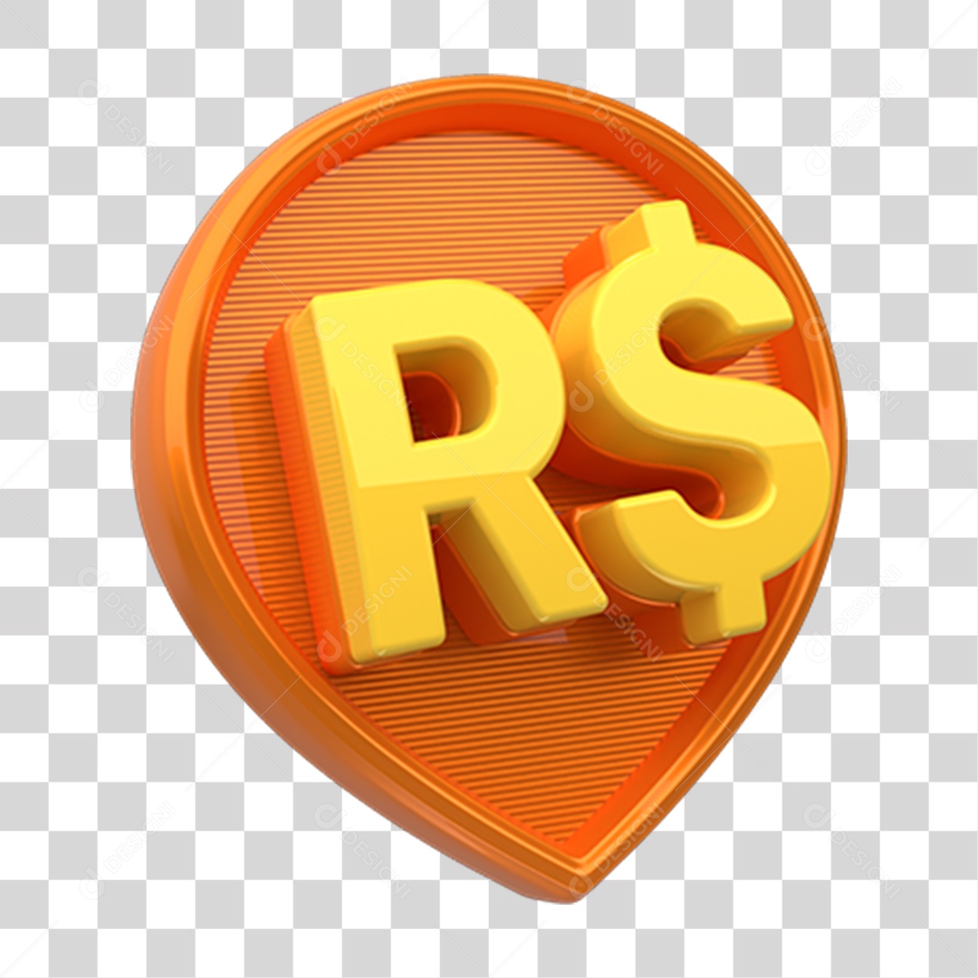 Elemento 3D Símbolo Cifrão PNG Transparente