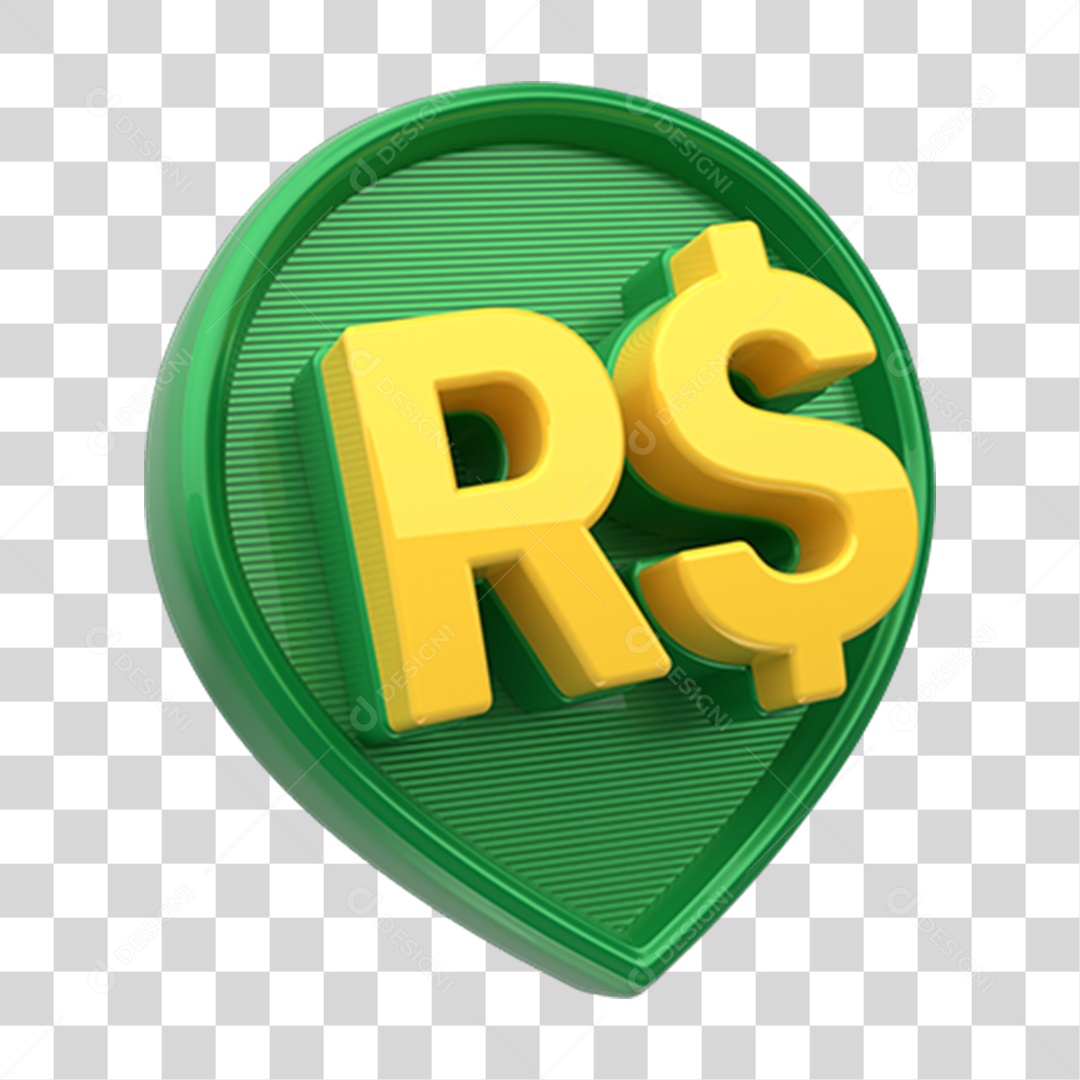 Elemento 3D Símbolo Cifrão PNG Transparente