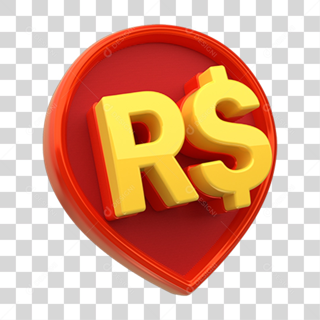 Elemento 3D Símbolo Cifrão PNG Transparente