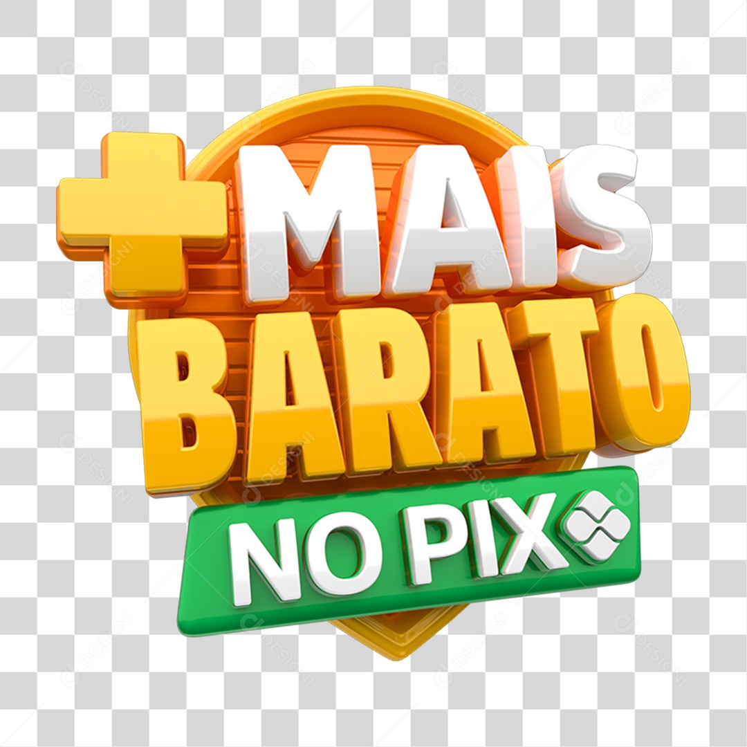 Selo 3D Mais Barato no Pix PNG Transparente