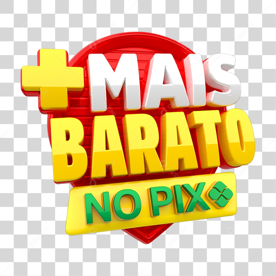 Selo 3D Mais Barato no Pix PNG Transparente