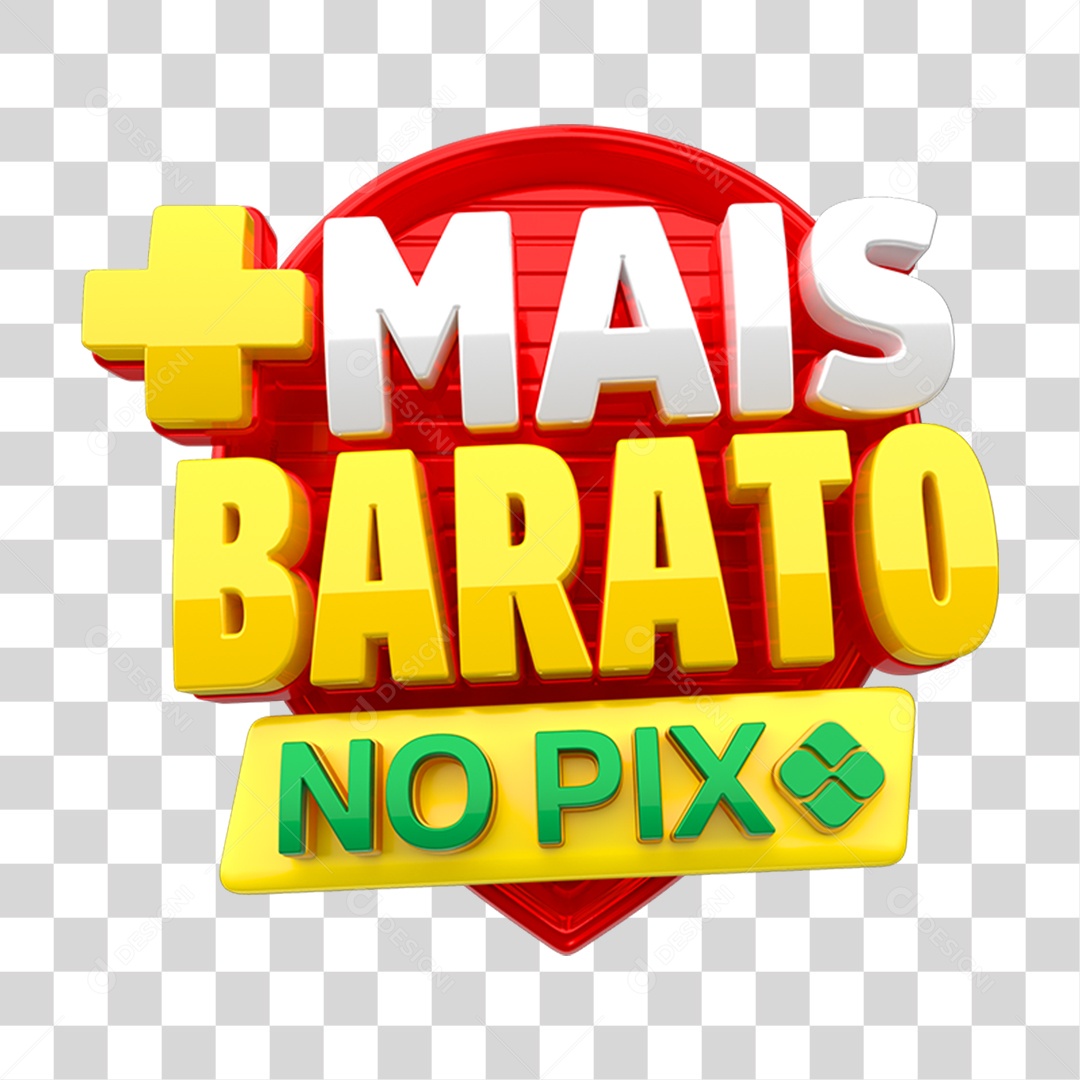 Selo 3D Mais Barato no Pix PNG Transparente