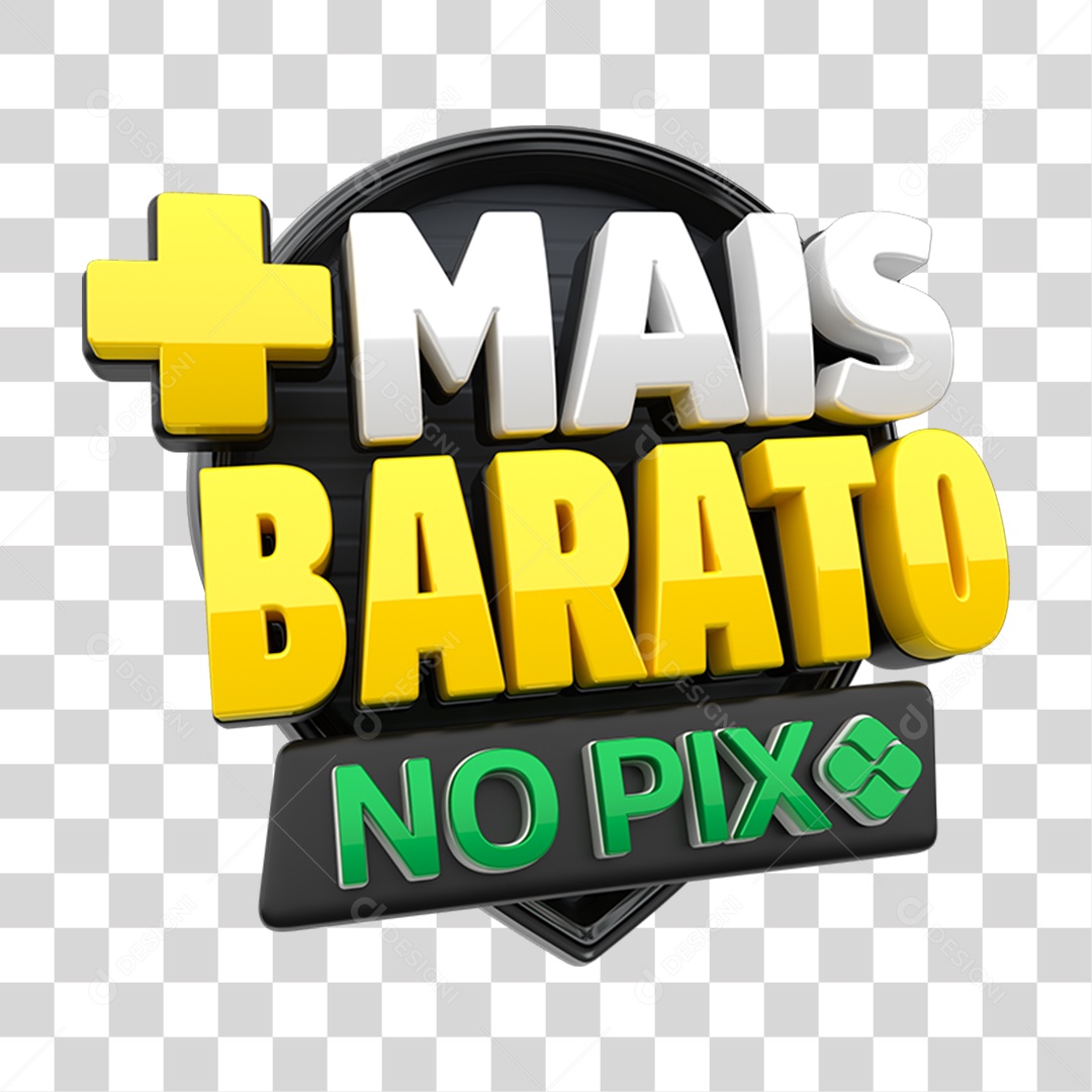 Selo 3D Mais Barato no Pix PNG Transparente