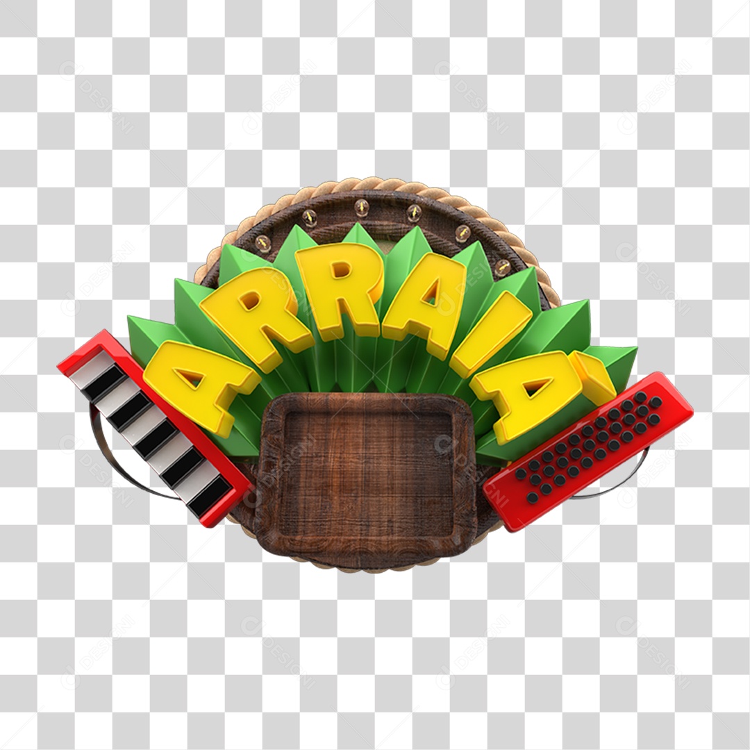 Selo 3D Arraiá PNG Transparente