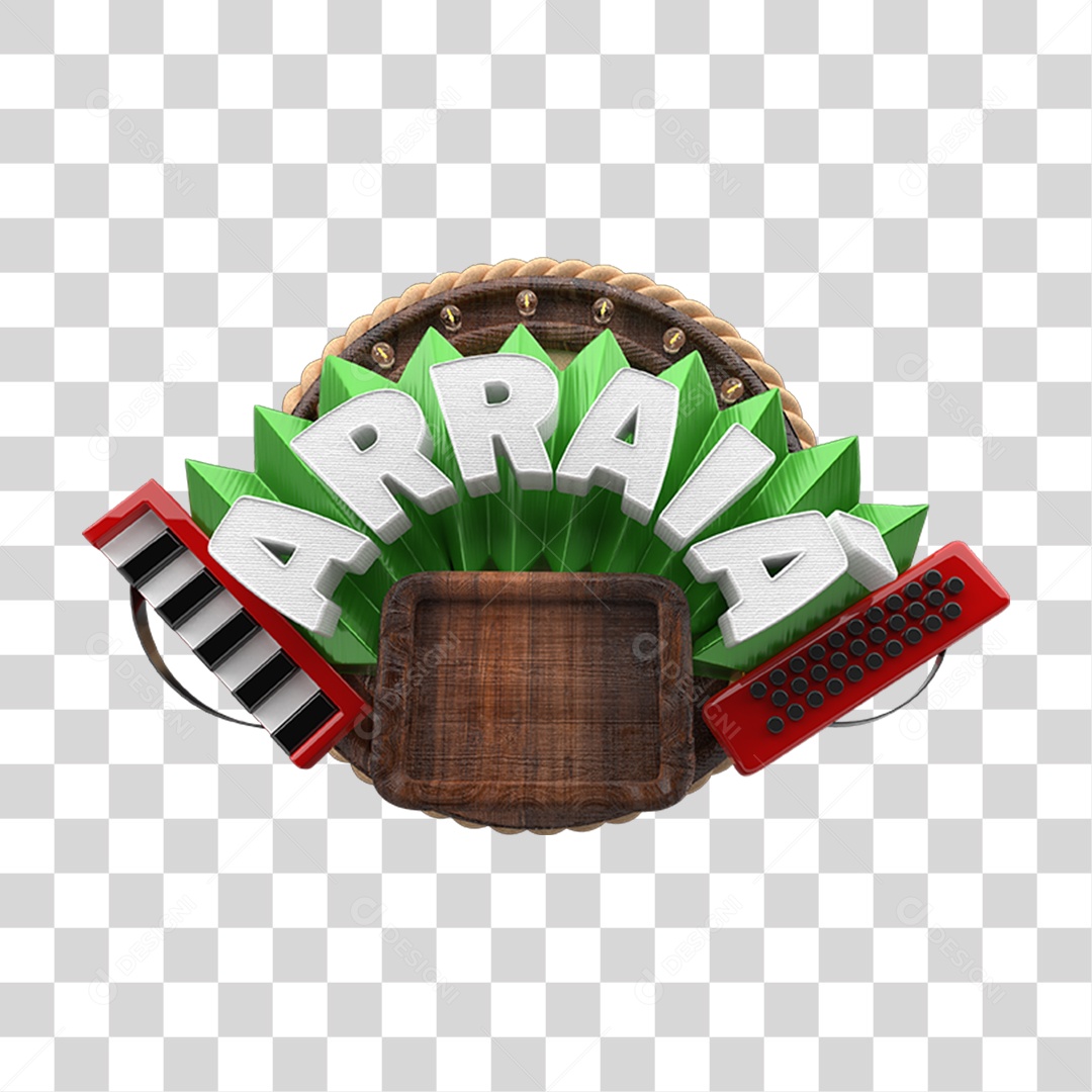 Selo 3D Arraiá PNG Transparente