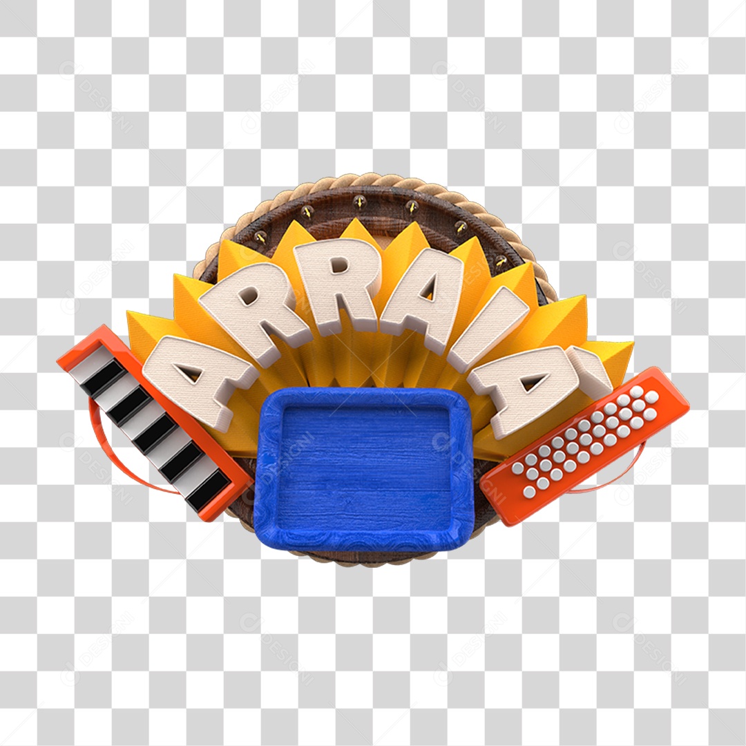 Selo 3D Arraiá PNG Transparente