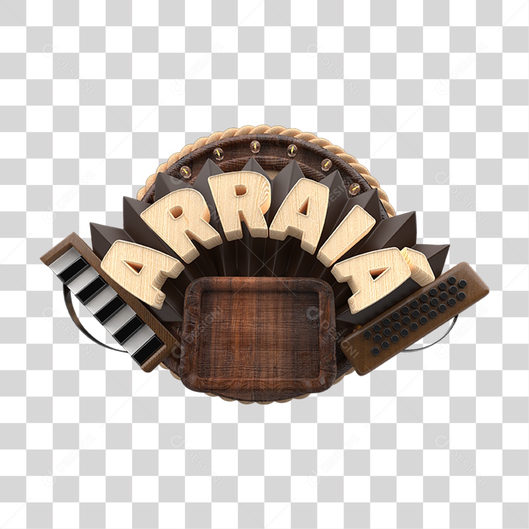 Selo 3D Arraiá PNG Transparente