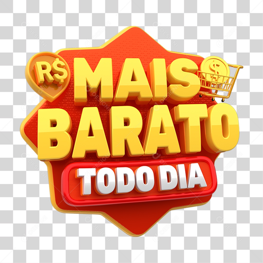 Selo 3D Mais Barato Todo Dia PNG Transparente