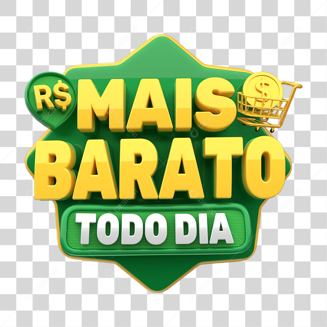 Selo 3D mais Barato Todo Dia PNG Transparente