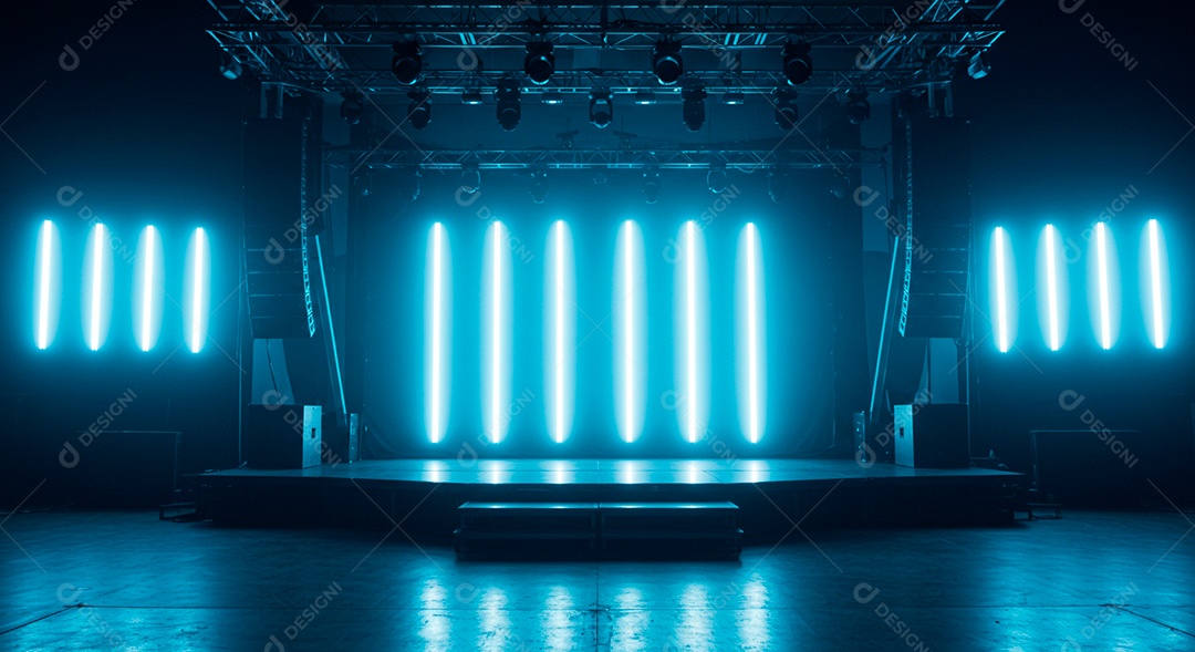 Cenário de festa palco iluminado