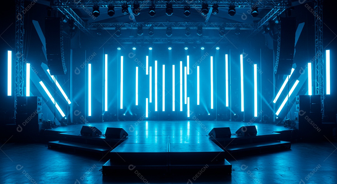 Cenário de festa palco iluminado