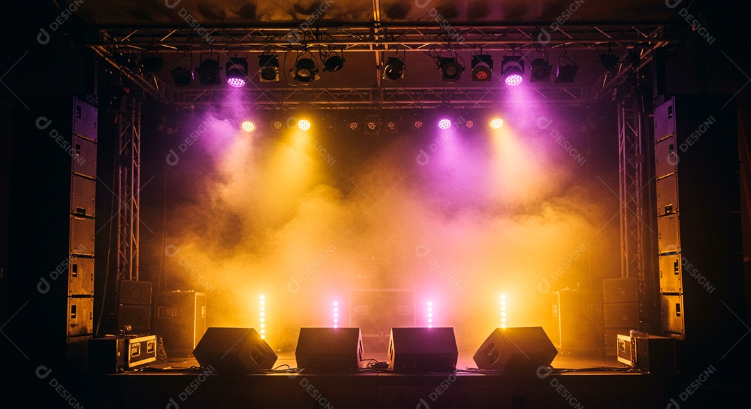 Cenário de festa palco iluminado