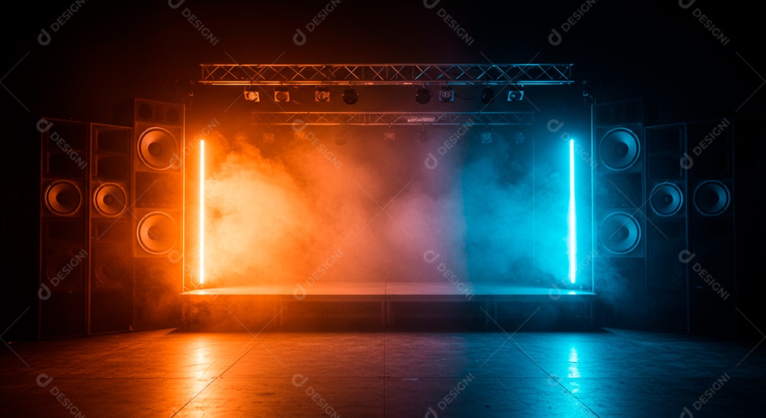Cenário de festa palco iluminado