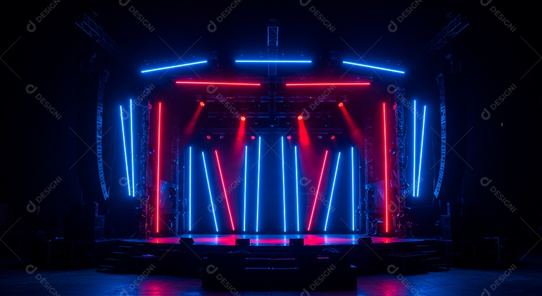 Cenário de festa palco iluminado