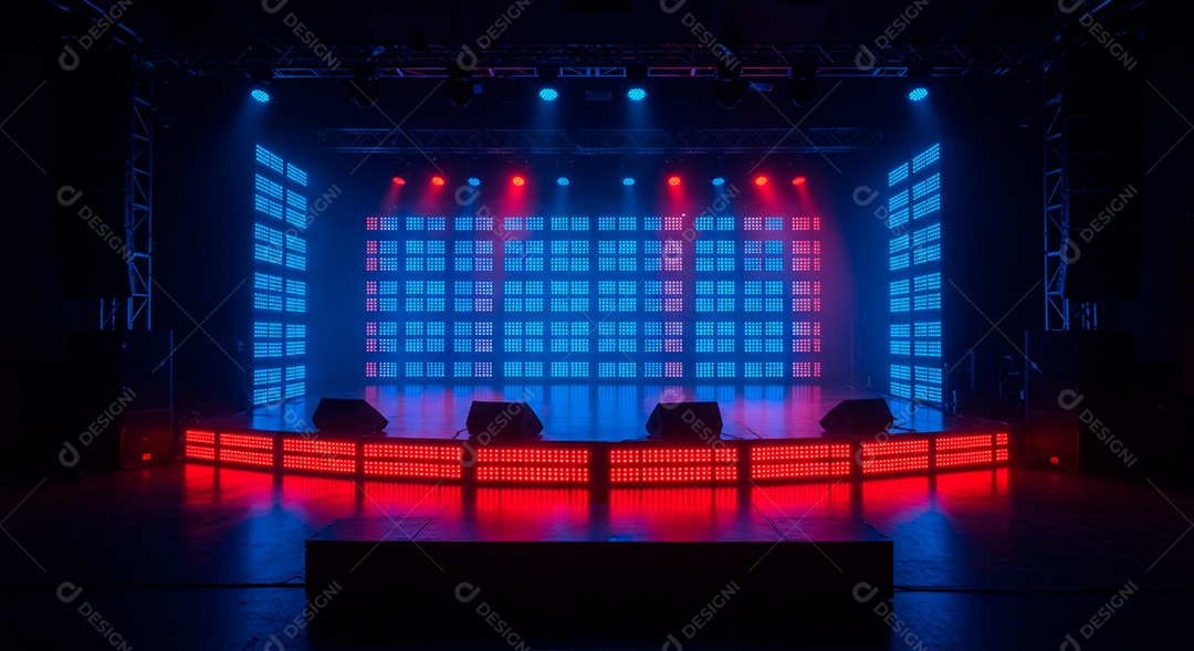 Cenário de festa palco iluminado