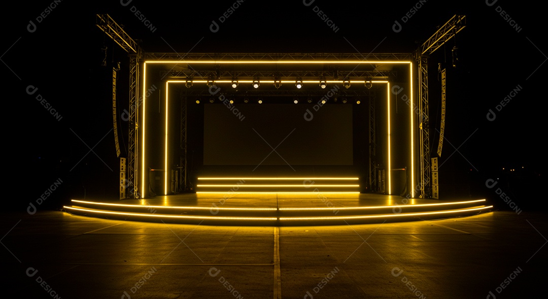 Cenário de festa palco iluminado