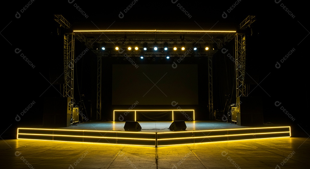 Cenário de festa palco iluminado