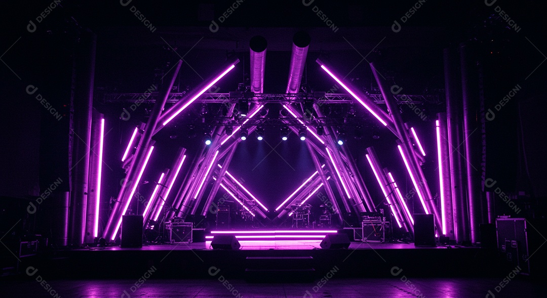 Cenário de festa palco iluminado