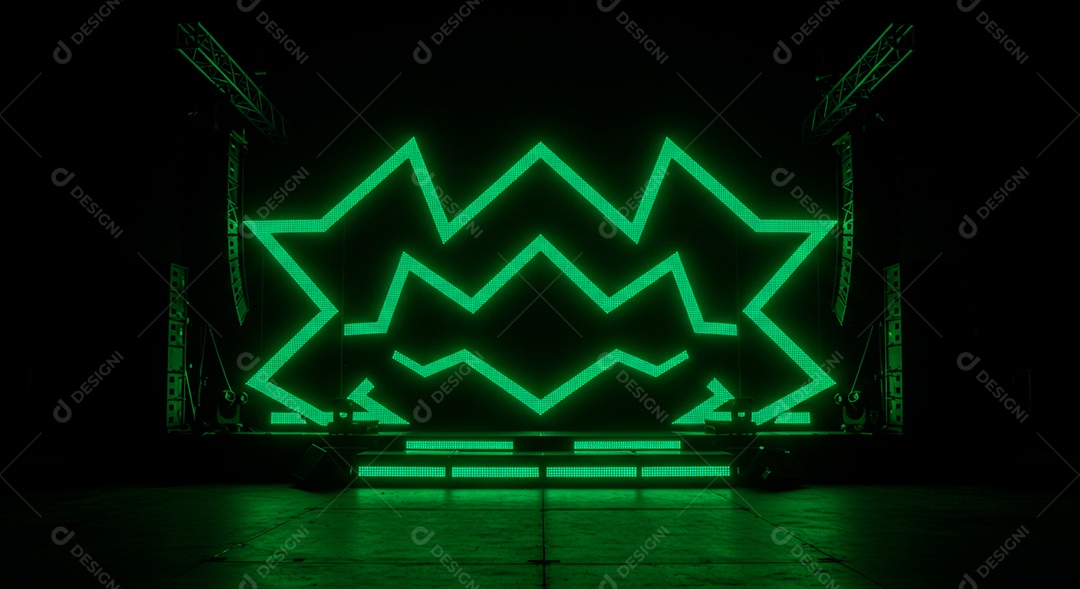 Cenário de festa palco iluminado