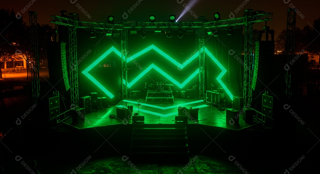 Cenário de festa palco iluminado