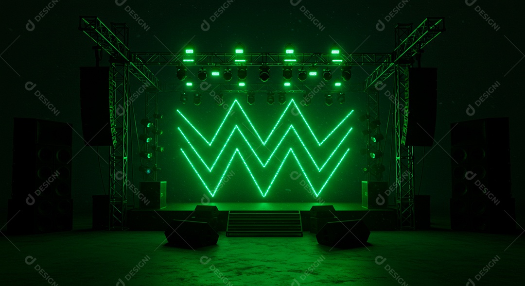 Cenário de festa palco iluminado