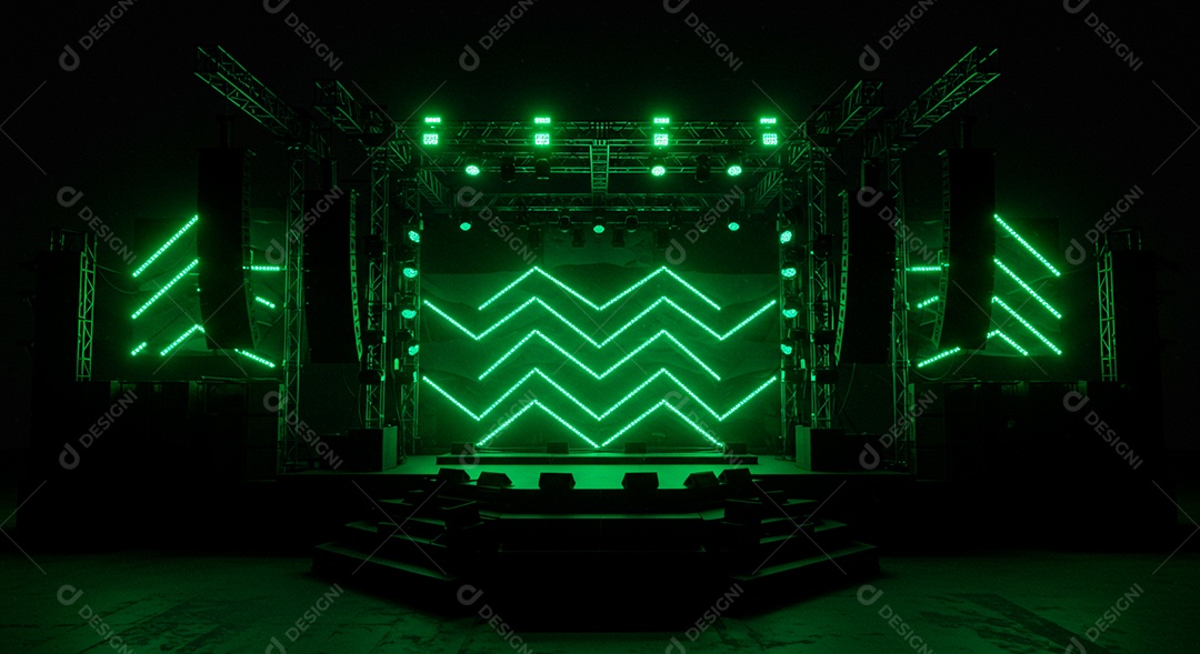 Cenário de festa palco iluminado