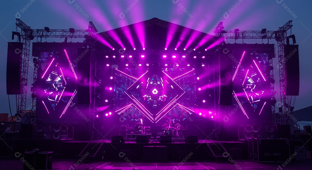 Cenário de festa palco iluminado