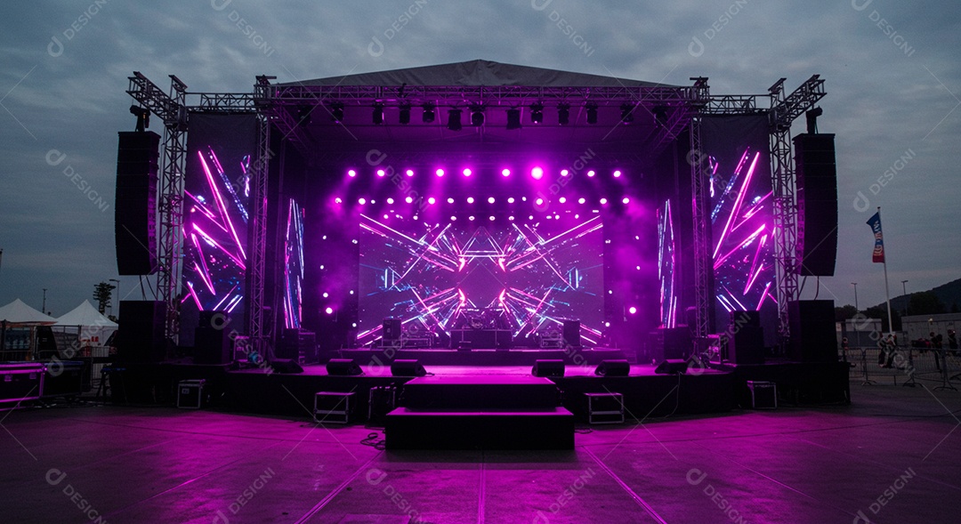 Cenário de festa palco iluminado