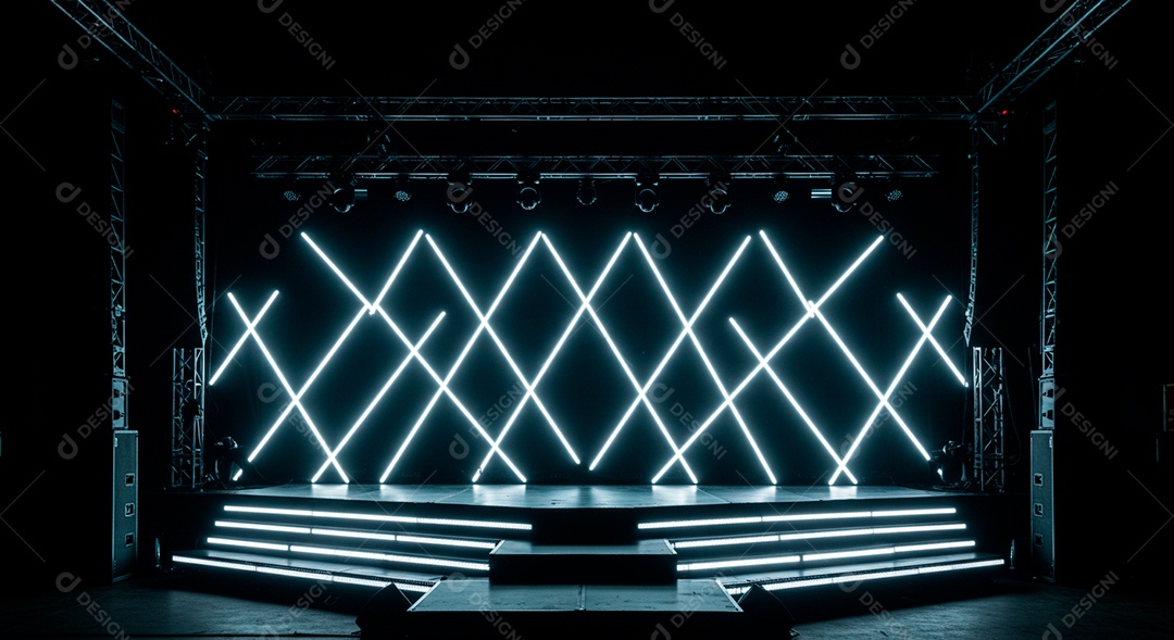 Cenário de festa palco iluminado