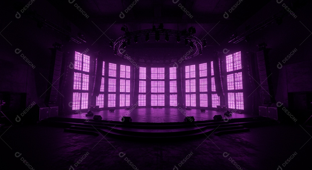 Cenário de festa palco iluminado