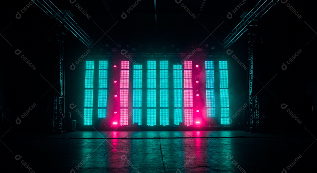 Cenário de festa palco iluminado
