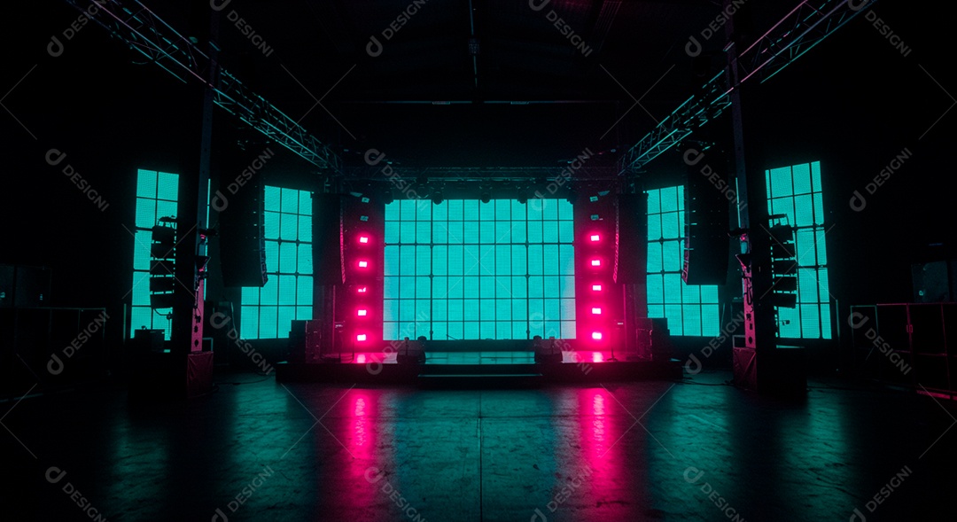 Cenário de festa palco iluminado