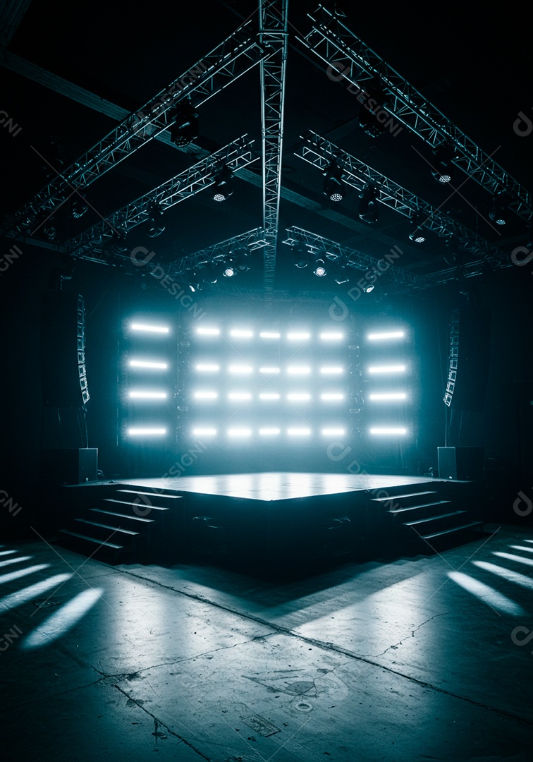 Cenário de festa palco iluminado