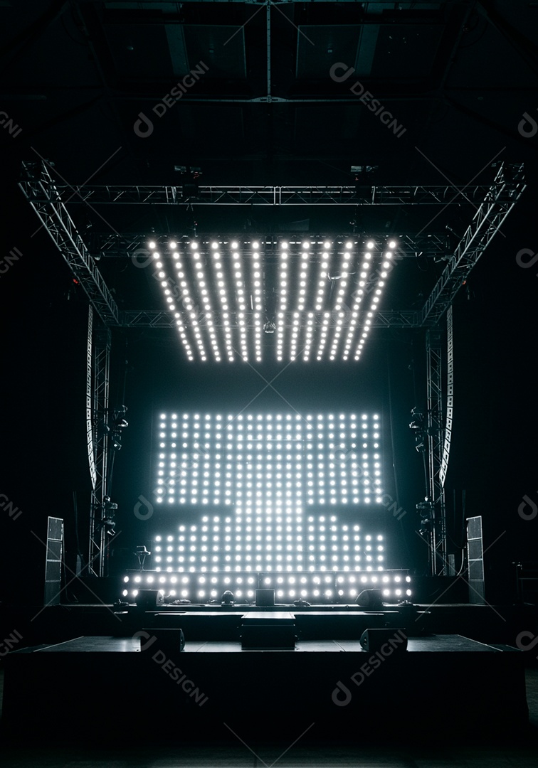 Cenário de festa palco iluminado