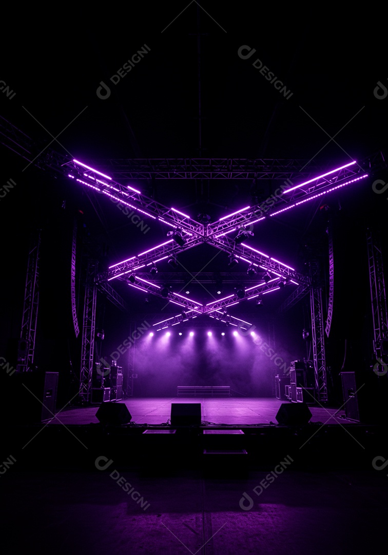 Cenário de festa palco iluminado