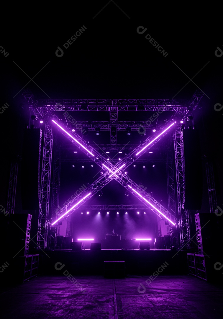 Cenário de festa palco iluminado