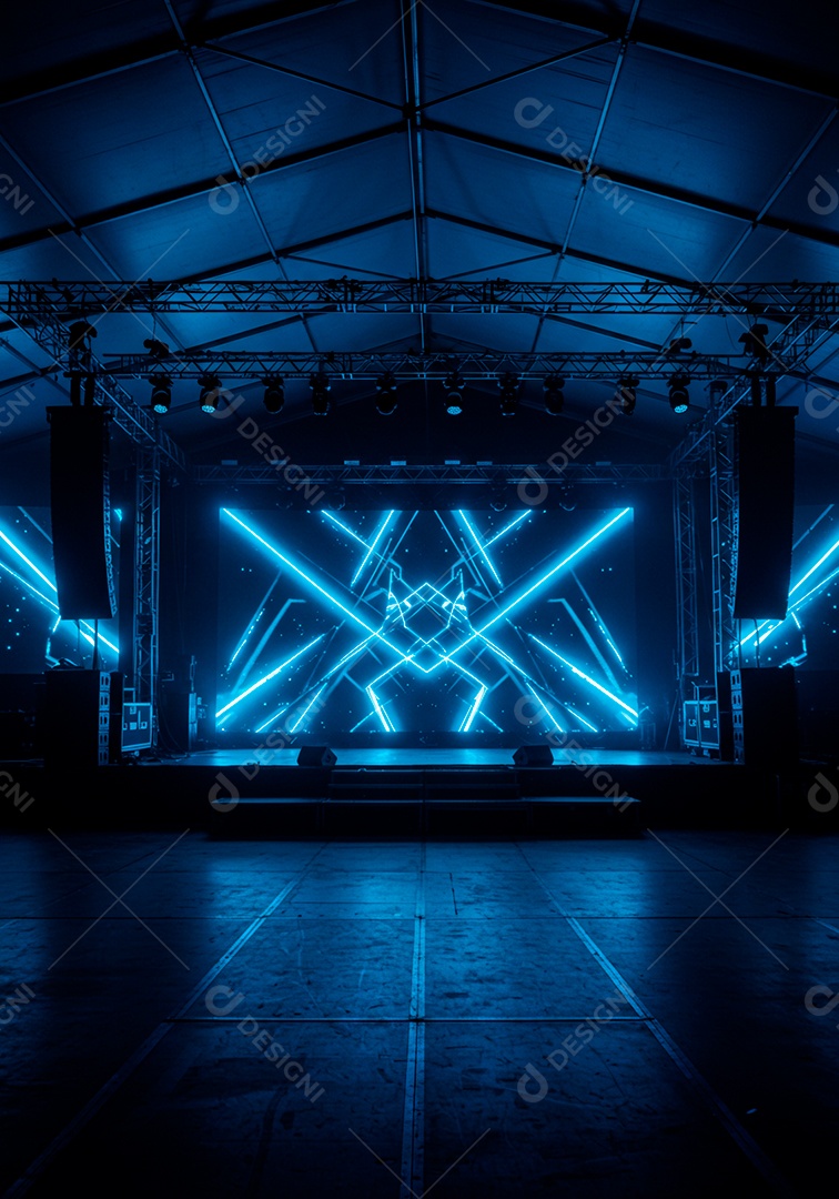 Cenário de festa palco iluminado