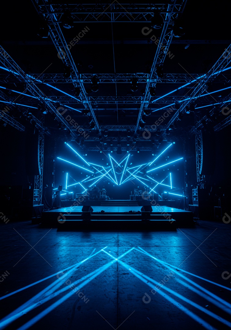 Cenário de festa palco iluminado
