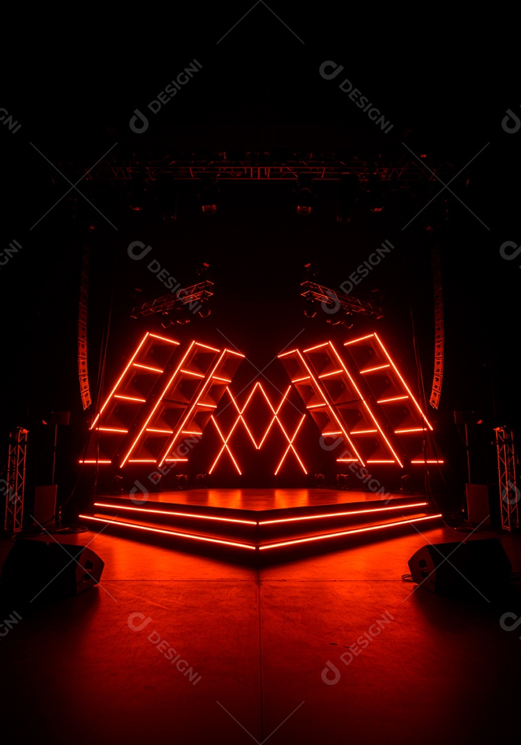 Cenário de festa palco iluminado