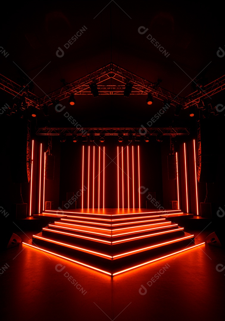 Cenário de festa palco iluminado